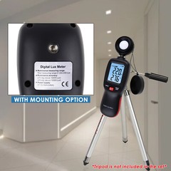 Illuminance Light Meter Luminometer Temperature Tester Data Storage 200,000 Lux