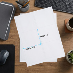 4″ x 3.3″ All Purpose White Laser Label Sheet – 1000 Sheets/6 Labels Per Sheet