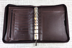 Franklin Covey Day One Classic Zip Binder w/Handles 7 Rings 1″ Brown Pink