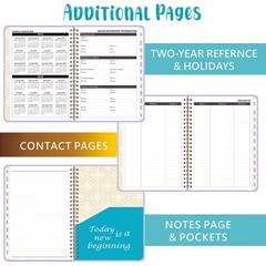 Jul 2025 -Jun 2026 Daily Planner, Spiral Notebook, Appointment Book, Calendar Pl