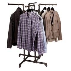 SSWBasics Heavy Duty Adjustable Pipe 4-Way Clothing Display Rack – Retail