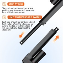 12V 3000N Linear Actuator Waterproof Long Stroke 6inch Heavy Duty 2inch ~ 40inch