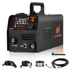 HZXVOGEN 110V 2 in 1 Flux MIG Solid Wire MMA/ARC/Stick Welder 200Amp MIG Welder