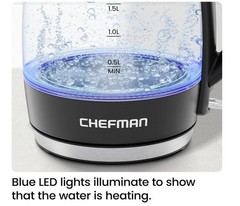 CHEFMAN FAST-BOIL 1.8L ELECTRIC HOT WATER KETTLE RAPID HEAT 1500W NEW FREE SHIP