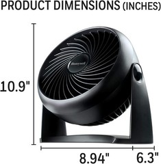 Honeywell HT900 TurboForce Tabletop Fan, 3 Speeds 90° Pivoting Head Black