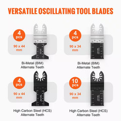 Universal Quick Release, 30-Pieces Multi Tool Blade Kit, 8 Types for Wood, Metal