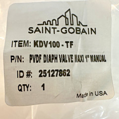 IPEX Manual Diaphragm Valve PVDF Body, Food, Dairy, Pharmaceuticals Industrial