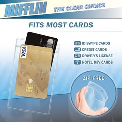 Mifflin-USA Plastic Vertical Card Holder (3×4 Inch, Clear, Bulk 100 Pack) Qui…