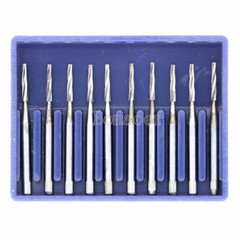 NEW 10Pcs Dental Lab Carbide Burs Drills FG169L# Tapered Fissure High Speed Bur