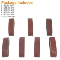 35x 1.18×13″ Sanding Belts 80-1000Grit Air File Belt Sander Sandpaper for Metal