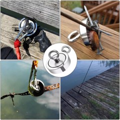 Up to 2000 Lbs Fishing Magnet Kit Pull Force Strong Neodymium + Carabiner + Rope