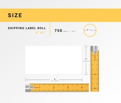 ZEBRA / ELTRON 4×2 (4″ x 2″) Thermal Labels – (1) Roll of 750 Labels – 1″ core