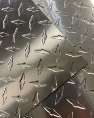 12″ x 36″ Black Gloss Diamond Plate Aluminum .050″ Thick – 16 Gauge, Embossed