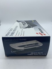 Skillcraft Adjustable Heavy Duty Three Hole Punch Metallic/Black ~ FREE SHIPPING