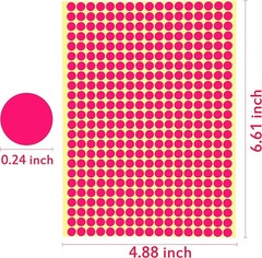 JANYUN 6528 Pieces Colored Dot Stickers, 1/4″ Small 0.25 inch, Multicolor