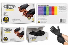 Black Nitrile Gloves Large 100ct Sunset 4Mil Powder Free