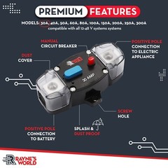 2 PACK 30 Amp 12-48V DC Inline Circuit Breaker with Cover Car/Audio/Boat/Solar