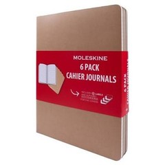 36 Moleskine Cahier Journals 9-3/4″ x 7-1/2″, Ruled, Kraft, 6 Sets of 6 =36