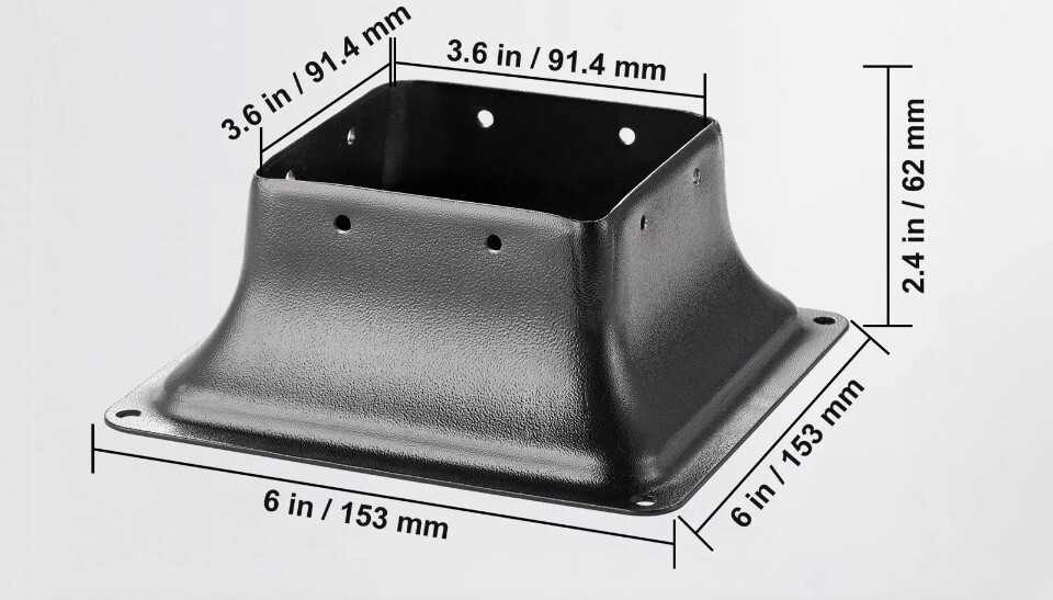 2-Pieces 4×4 Post Base Brackets Heavy Duty for Standard Wood Post Anchor