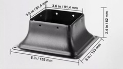 2-Pieces 4×4 Post Base Brackets Heavy Duty for Standard Wood Post Anchor