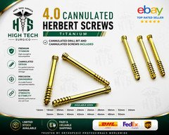 4.0mm HerBèrt Cannulatèd Screws Titanium 16-50mm Set of 56 Pcs + Driver & Bit