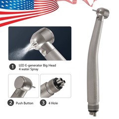Dental Fiber Optic High Speed Turbine Handpiece 2/4H LED E-generator