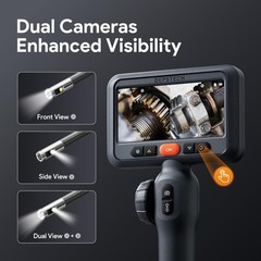 Used DEPSTECH 10FT Articulating Endoscope Dual Lens Industrial Inspection Camera