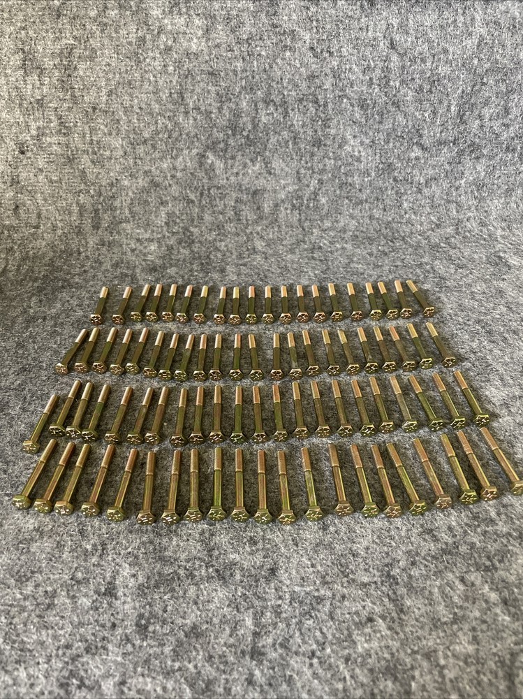 Lot Of 85 1/4-20 x 2″ Hex Head Screw Zinc Yellow-Chromate Plated Grade 8 Steel