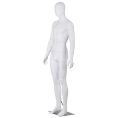 Male Mannequin Dress Form 73″ Adjustable Stand w/Base White Mannequin Full Body
