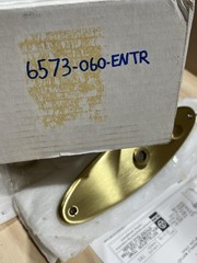 Baldwin 6573-060-ENTR Entry Trim Door Handle Set Satin Brass/Brown Finish NOS