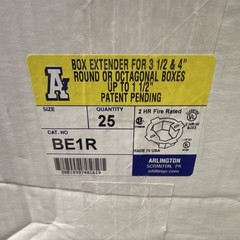 Arlington BE1R Box Extender 3-1/2″ & 4″ Round/Octagon 2hr FR White 25