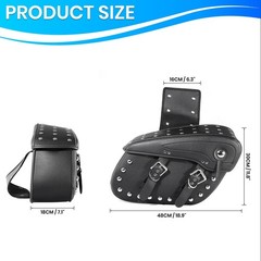 Motorcycle Saddlebags Studded Rivet 30L Water-Resistant PU Leather Quick-Release