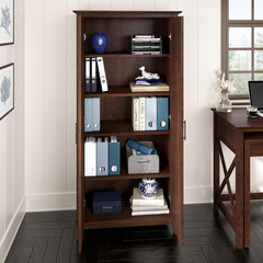 Bush Key West Tall Storage Cabinet in Bing Cherry – Stylish & Functional