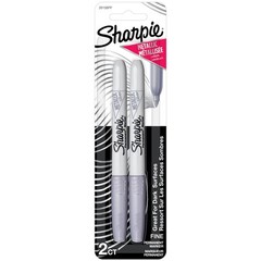 Sharpie Metallic Permanent Markers – Fine Point, Silver (2 Count)