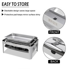 9 Quart Roll Top Stainless Steel Silver Chafing Dish Buffet Set for Weddings NEW