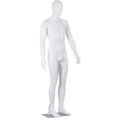 Male Mannequin Dress Form 73″ Adjustable Stand w/Base White Mannequin Full Body