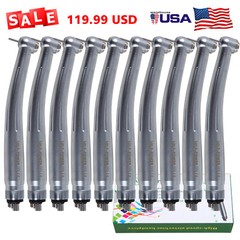 10 packs USA Dental High Speed Handpiece Push Standard Head 4Holes Turbine