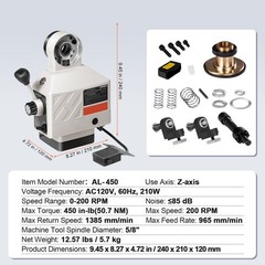 VEVOR Z-Axis Power Feed Table Mill for Milling Machine 450 in-lb Torque 0-200RPM