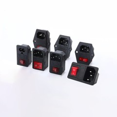IEC 10A 250V Plug Power Connector AC C14 C01 3 Pin With Switch And Fuse Socket