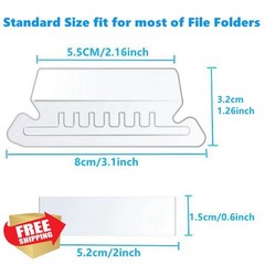 JIMROLA Hanging Folder Labels Clear 2in