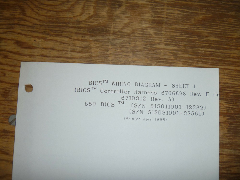 Bobcat 553 BICS Skid Steer Electrical Wiring Diagram Schematic Manual 513011001