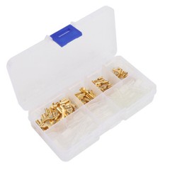 120Pcs 6.3mm 4.8mm 2.8mm Gold Copper Wire Terminal Connector Kit With Sleeve