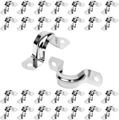 30 Pcs 1 Inch Stainless Steel Conduit Clamps 2 Hole Strap U Bracket Clips