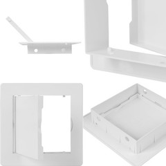 4×4 Access Panel for Drywall and Ceiling, White ABS Plastic, Hinged Door