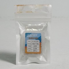 Aukenien Glass Fuse 2.5A 125V 3.6mm x 10mm Case of 20 Glass Fuse Model F2.5A125V