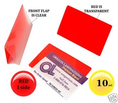 500/pack Red 1 side Business Card Laminating Pouches 2-1/4 x 3-3/4 Hot 10 Mil