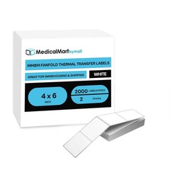 4″ x 6″ Fanfold Thermal Transfer Labels 4000 Labels 2000 Labels/Stack 2 Stacks