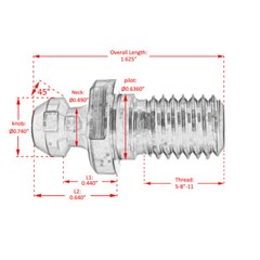 10pcs CAT 40 5/8-11 45° Pull Stud Retention Knob for CNC Hurco Mazak Okuma Fadal