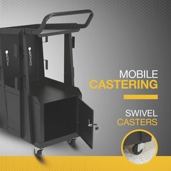 Klutch 2-Tier Welding Cart with Locking Cabinet, 31-1/2in.L x 16-1/8in.W x