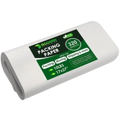 Newsprint Packing Paper – 320 Sheets, Large 27″ x 17″ Unprinted Packing Paper…